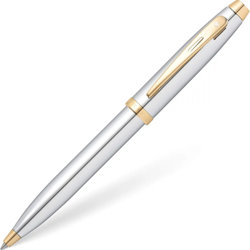 Caneta Sheaffer 100 – Cromada com Acabamento Dourado