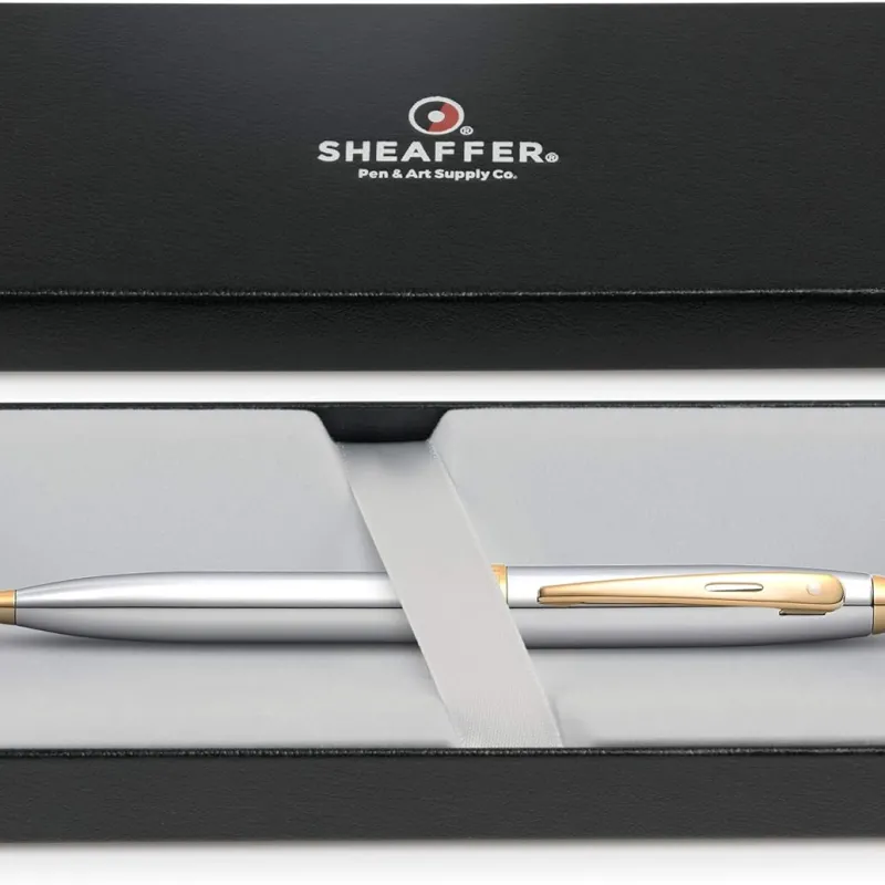 Caneta Sheaffer 100 – Cromada com Acabamento Dourado