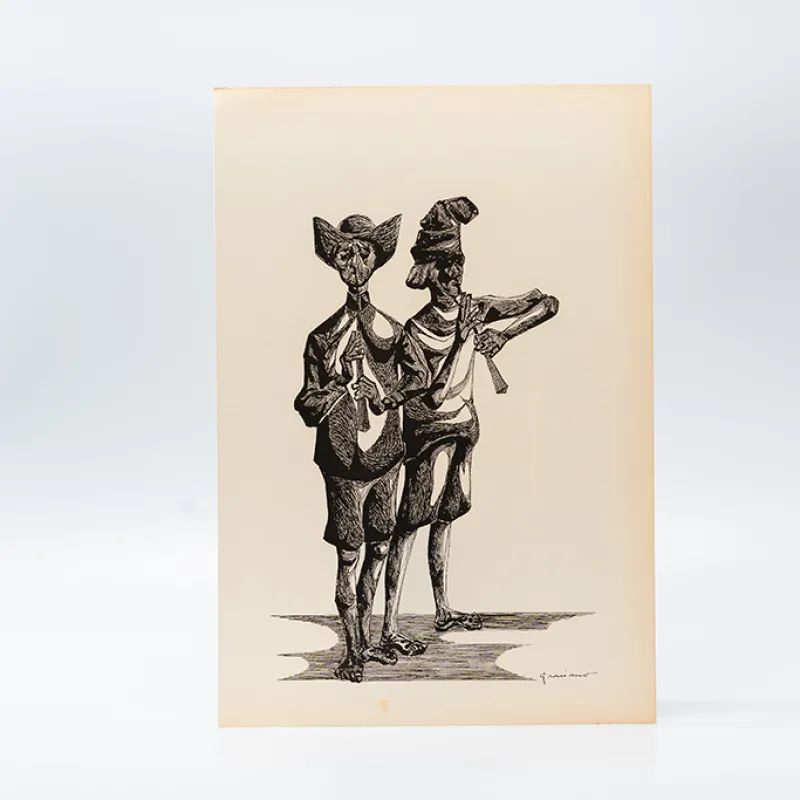 Gravura Clóvis Graciano nº 5 – Músicos de Chapéu