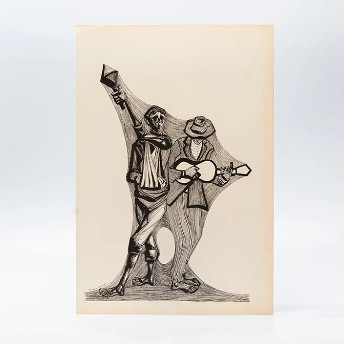 Gravura Clóvis Graciano nº 12 – Músico de Cordas e Chocalho