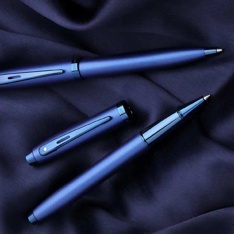 Caneta Sheaffer 100 Esferográfica – Azul Cetim com Acabamento PVD Azul