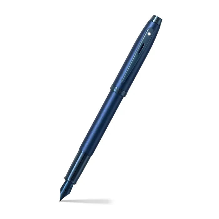 Caneta Sheaffer 100 Tinteiro – Azul Cetim com Acabamento PVD Azul