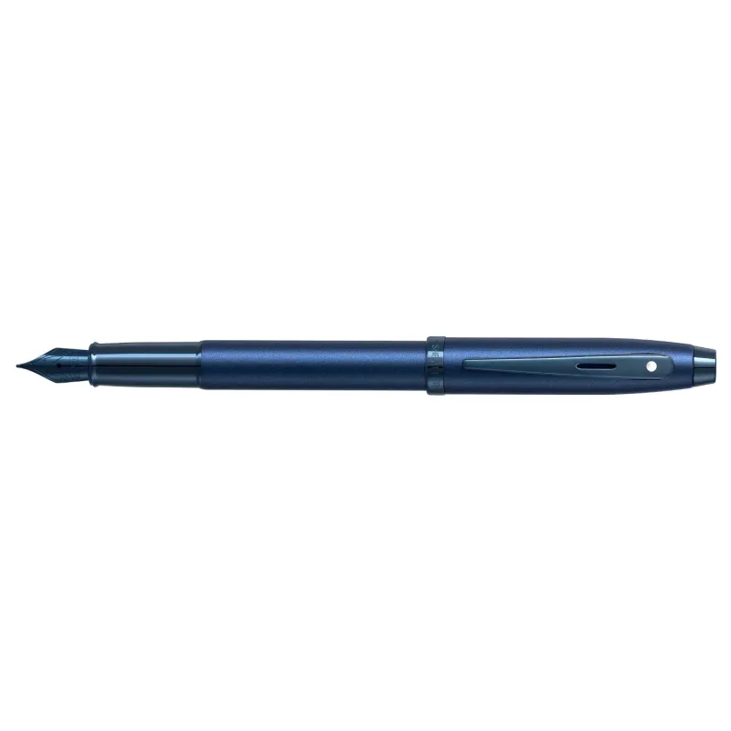 Caneta Sheaffer 100 Tinteiro – Azul Cetim com Acabamento PVD Azul