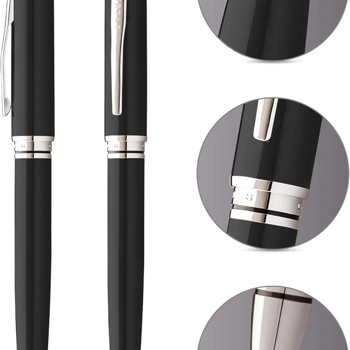 Caneta Cross Coventry Esferográfica – Preta com Acabamento Cromado