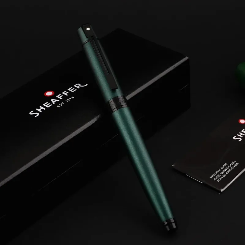 Caneta Sheaffer 300 Tinteiro – Verde Fosco com Acabamento Preto