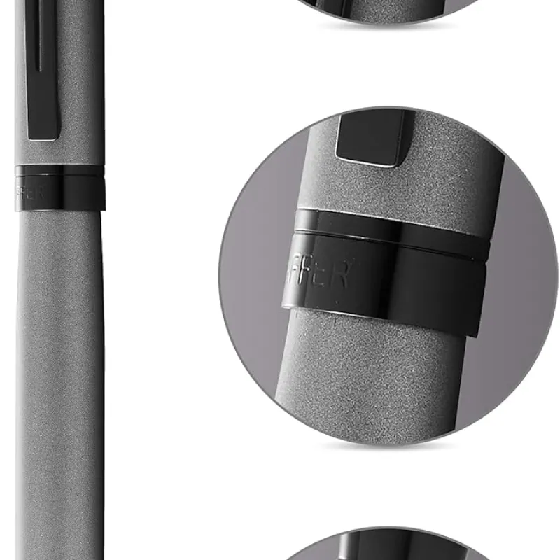 Caneta Sheaffer 300 Tinteiro – Cinza Fosco com Acabamento Cromado