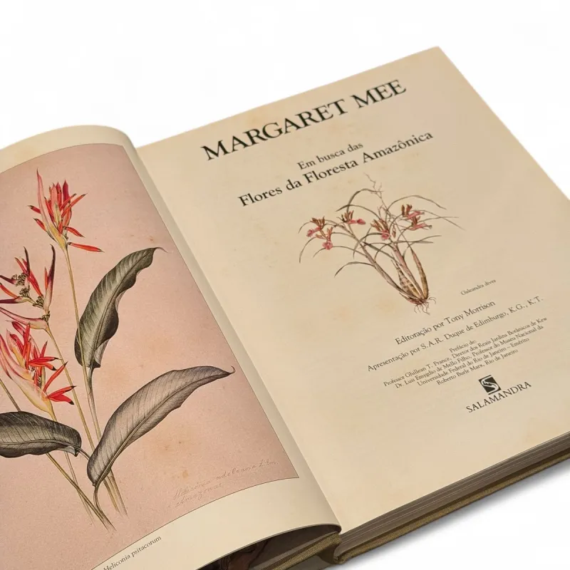Livro Margaret Mee — Em Busca das Flores da Floresta Amazônica (Salamandra, 1989) — Capa dura com sobrecapa
