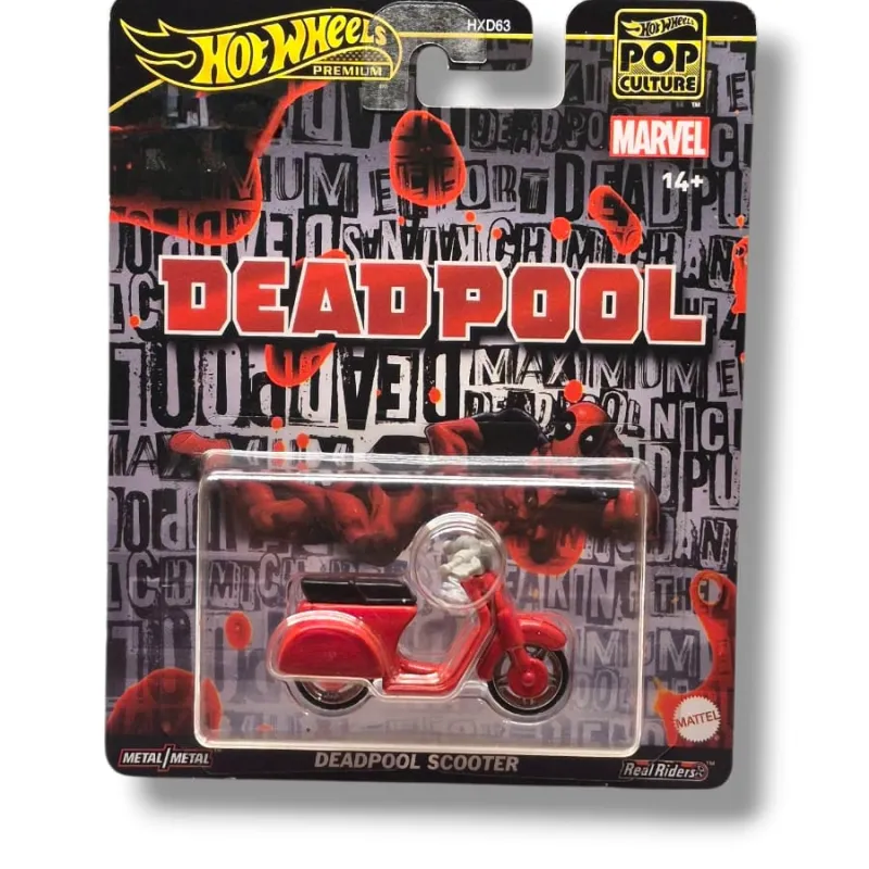 Hot Wheels Premium – Pop Culture MARVEL Deadpool Scooter – Real Riders