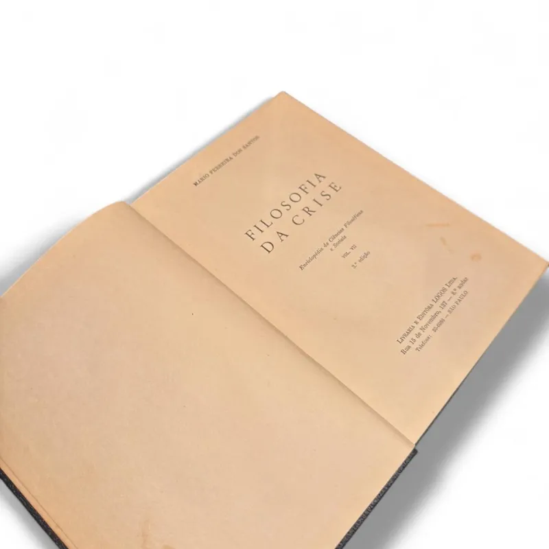 Livro Filosofia da Crise — Mário Ferreira dos Santos (Editora Logos, 1959) — Capa dura