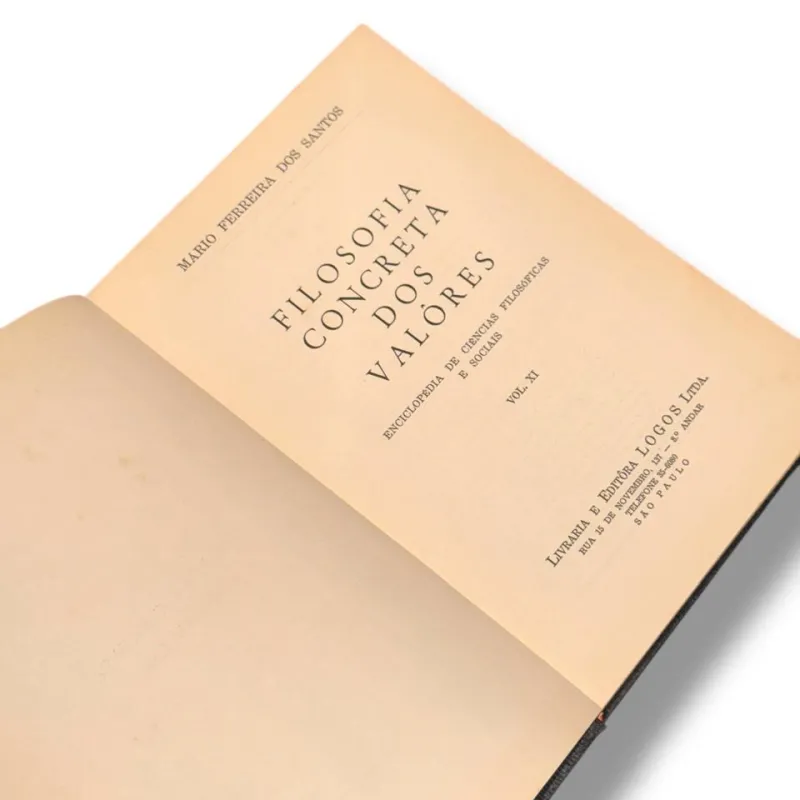 Livro Filosofia Concreta dos Valores — Mário Ferreira dos Santos (Editora Logos, 1959) — Capa dura