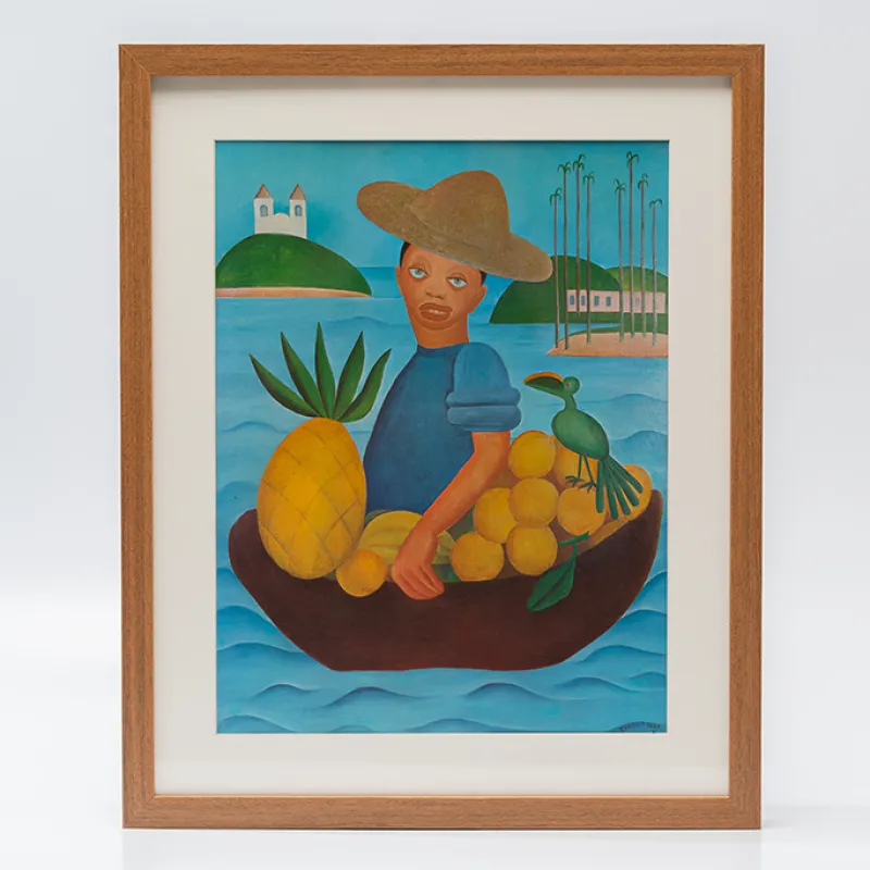 Gravura Tarsila do Amaral — Vendedor de Frutas, anos 1980 — reprodução da obra de 1925