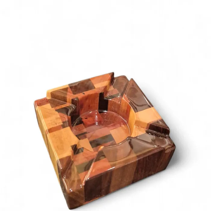 Cinzeiro para Charutos em Marchetaria Pequeno – Marfim, Pau-Ferro, Ipê-Roxo e Roxinho